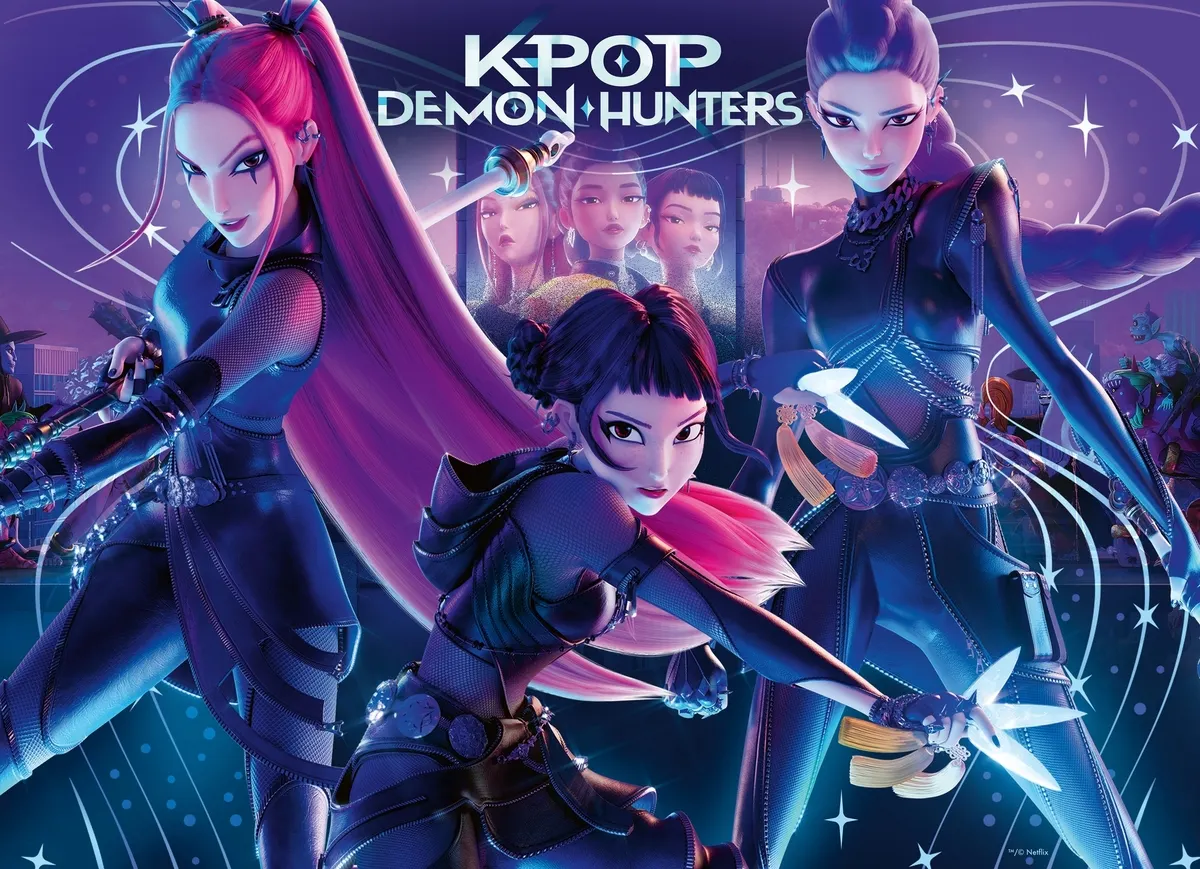 Puzzle dla dzieci 2D: Kpop Demon Hunters 4x100 el. 4005555047575