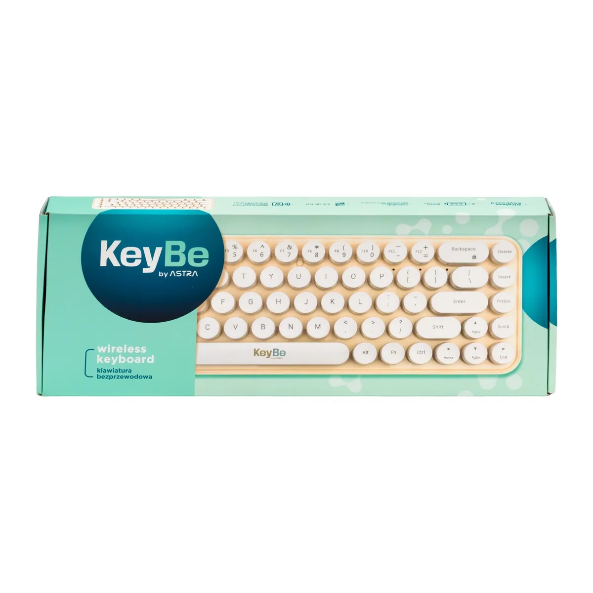Klawiatura bezprzewodowa Keybe - Bean White  5901137246000