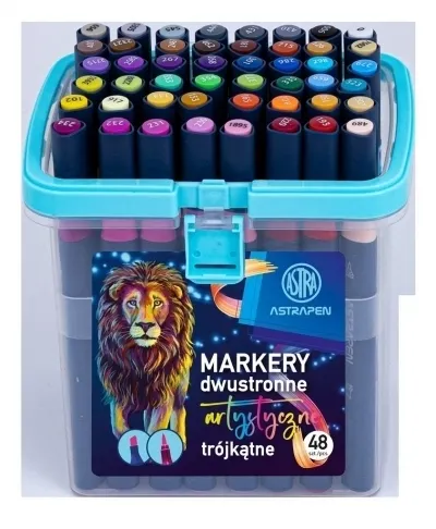 Markery trójkątne dwustronne 48 kol ASTRA 5901137187570