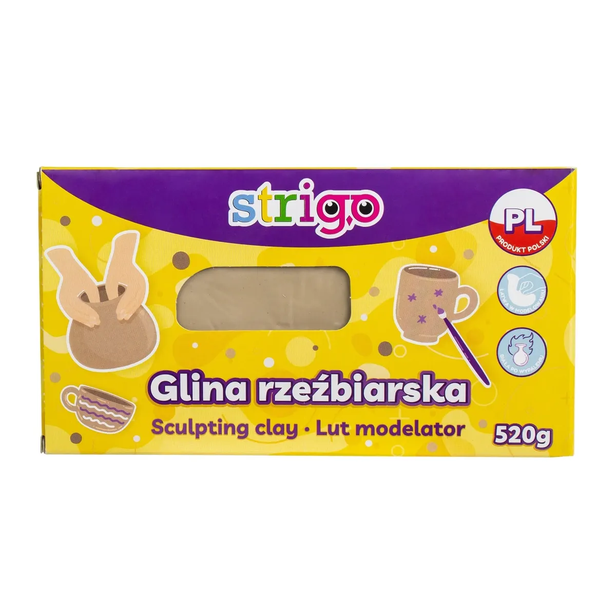 Strigo, Glina rzeźbiarska naturalna, 520g  5902315579644