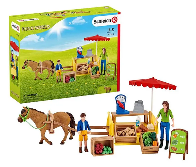Schleich Rynek stragan bazar koń 4059433383484