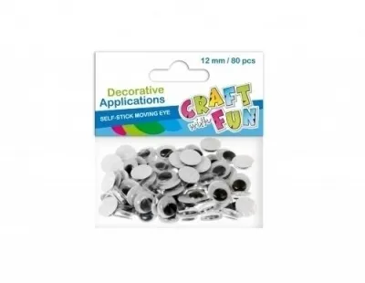 Ozdoba dekoracyjna oczy samoprzylepne 12mm 80el  5902643620056
