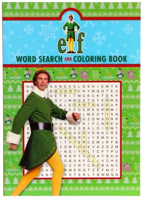 Elf Word Search and Coloring Book - Coloring Book for Teens and Adults, Word Search Book - Officially Licensed  9781667210643