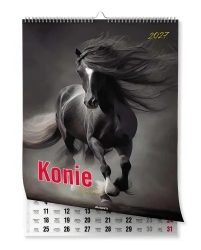 Kalendarz 2027 ścienny A3 Konie  5906448200796