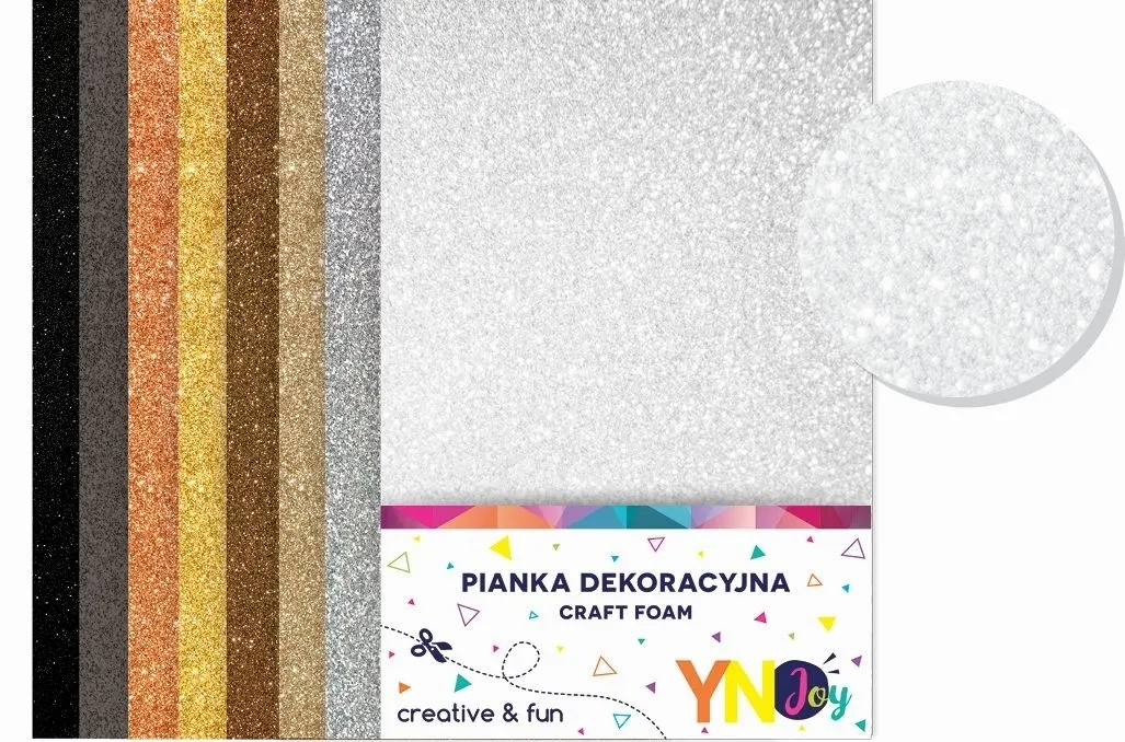 Pianka dekoracyjna YN Joy, A4/8 ark. - brokatowa, glam 5902277279453