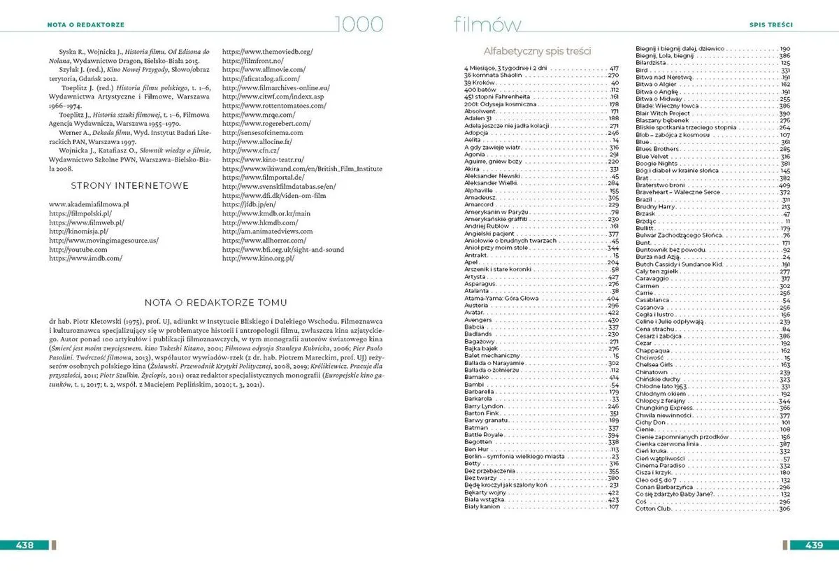 1000 filmów, które tworzą historię kina 9788382746488