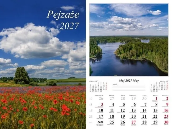 Kalendarz 2027 ścienny Pejzaże  5906667514490