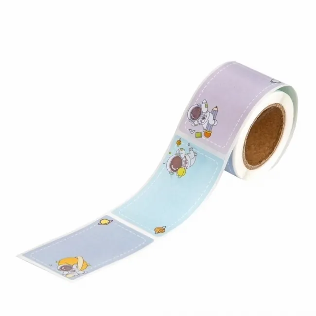Naklejki na rolce etykiety kosmos 4,5x2,5cm 100szt  5907590025718