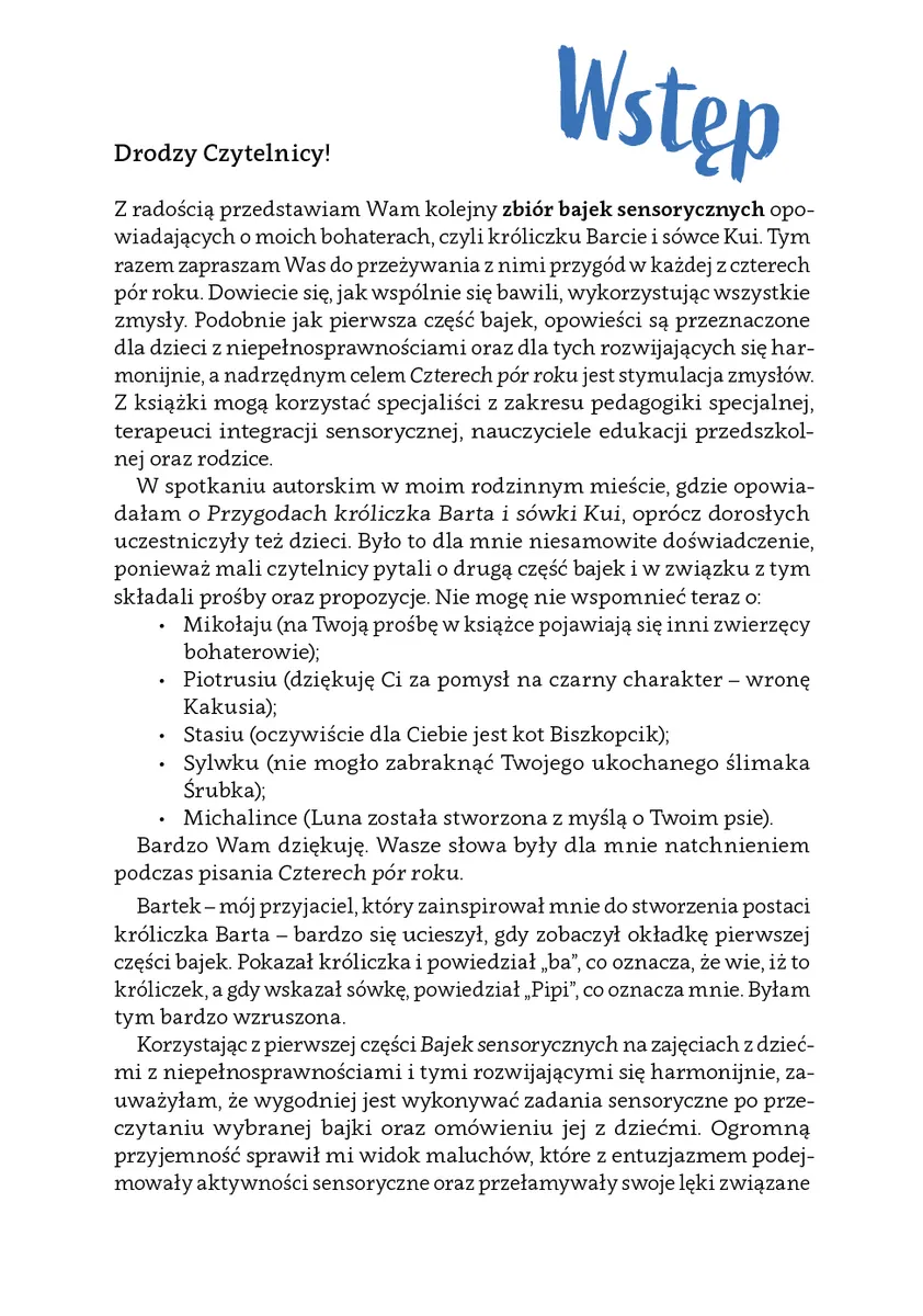 Cztery pory roku u króliczka Barta i sówki Kui. Bajki sensoryczne 9788383099422
