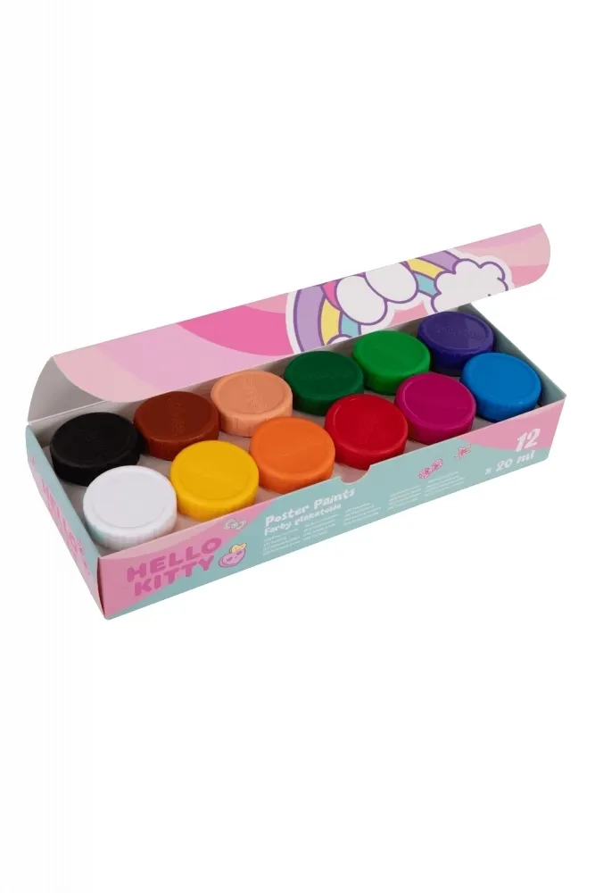 Coolpack, Farby plakatowe Hello Kitty - Pink 1, 20ml x 12 szt (10593PTR) 5907360010593