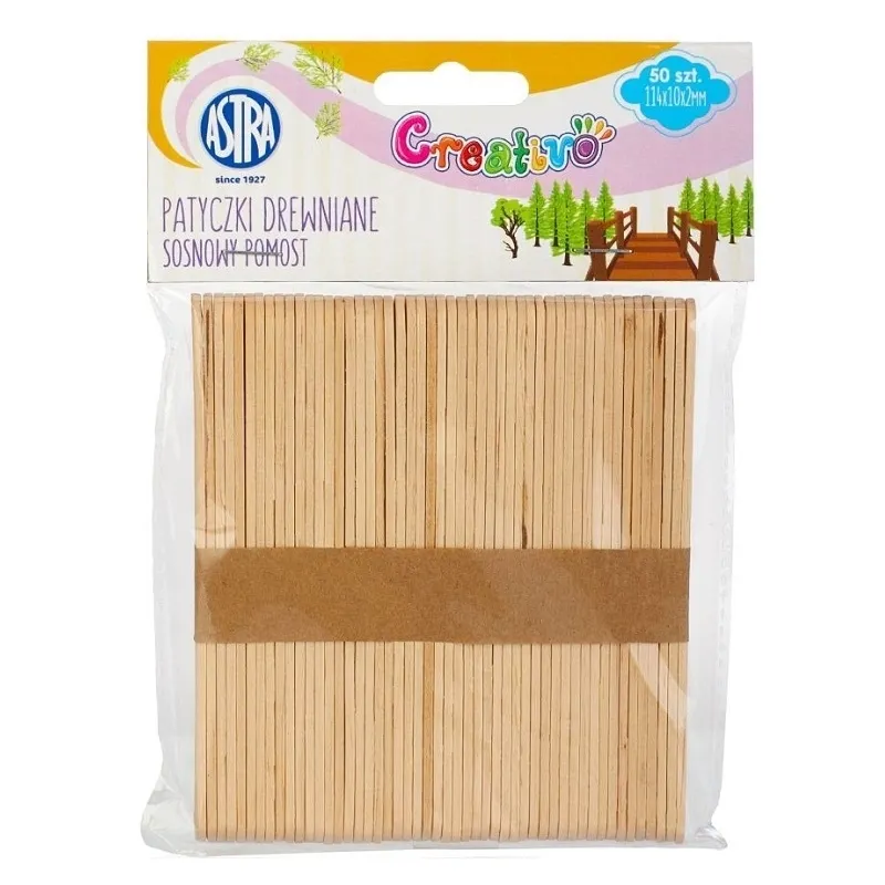 Patyczki drewniane Astra, 50 szt. - Sosnowy pomost  5901137128245