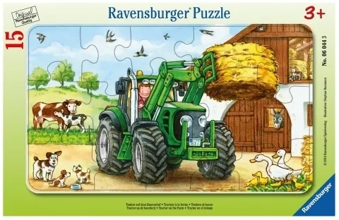 Puzzle 15 Traktor na polu  4005556060443