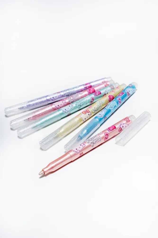 Flamastry brokatowe Hello Kitty pastel 6 kolorów 5907360010623