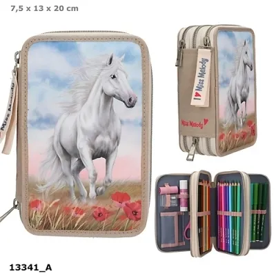 Piórnik potrójny z wyposażeniem Miss Melody Poppy Sand 13341A  4010070695002