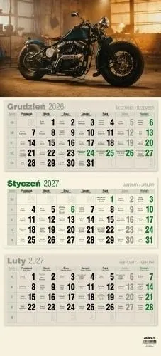 Kalendarz 2027 Trójdzielny Płaski MIX  5906448200925