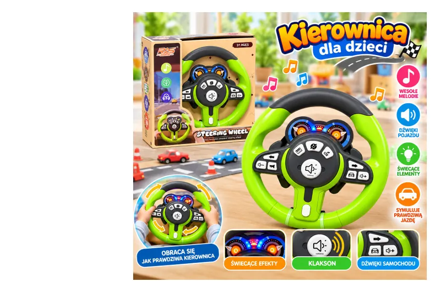 Kierownica ze światłem i dźwiękiem  5902496228188