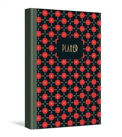 Planer dzienny czerwone kwiatki  5903981664597