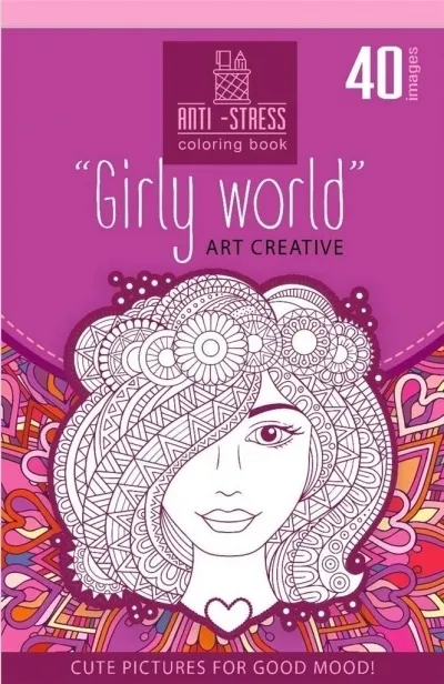 Kolorowanka antystresowa 126x200 20 Girly world  4823089219264