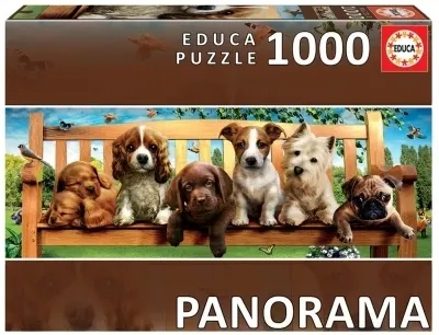 Puzzle 1000 Szczenięta na ławce (panorama) G3  8412668190382