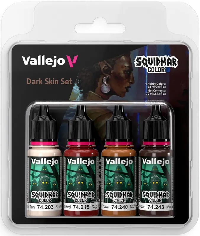 Vallejo: 74.305 - Squidmar Color - Dark Skin Set  8429551743051