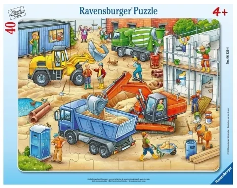 Puzzle w ramce 40 Wielkie pojazdy budowlane  4005556061204