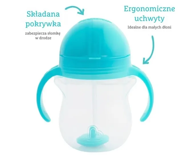 Kubek Munchkin niekapek ze słomką 207ml niebieski 5019090122573