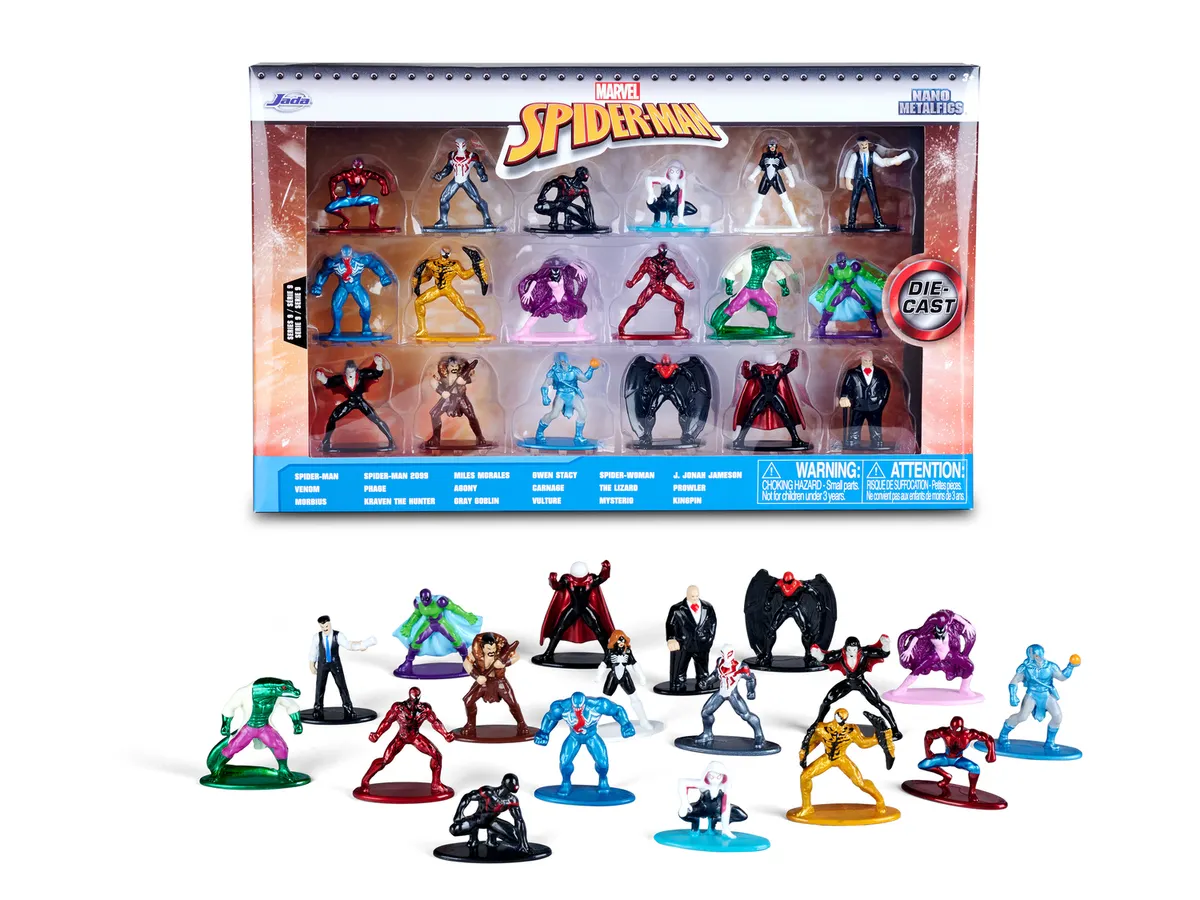 Figurki metalowe JADA Spider-Man 18-pak 4cm  4006333096754