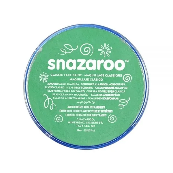 Snazaroo, farba do twarzy i ciała zielona, 18 ml  766416184443