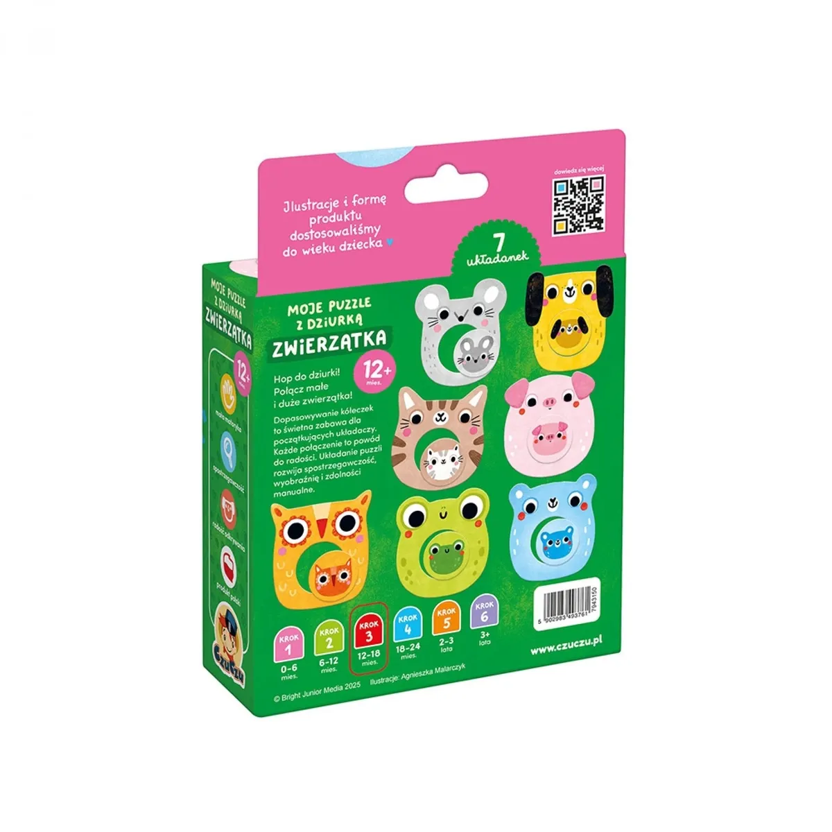 CzuCzu Moje puzzle z dziurką Zwierzątka 5902983493761